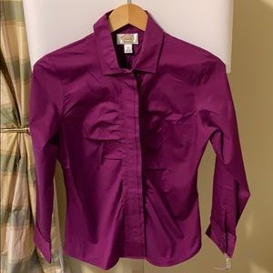Eggplant - Long-sleeve Button up Shirt / Top